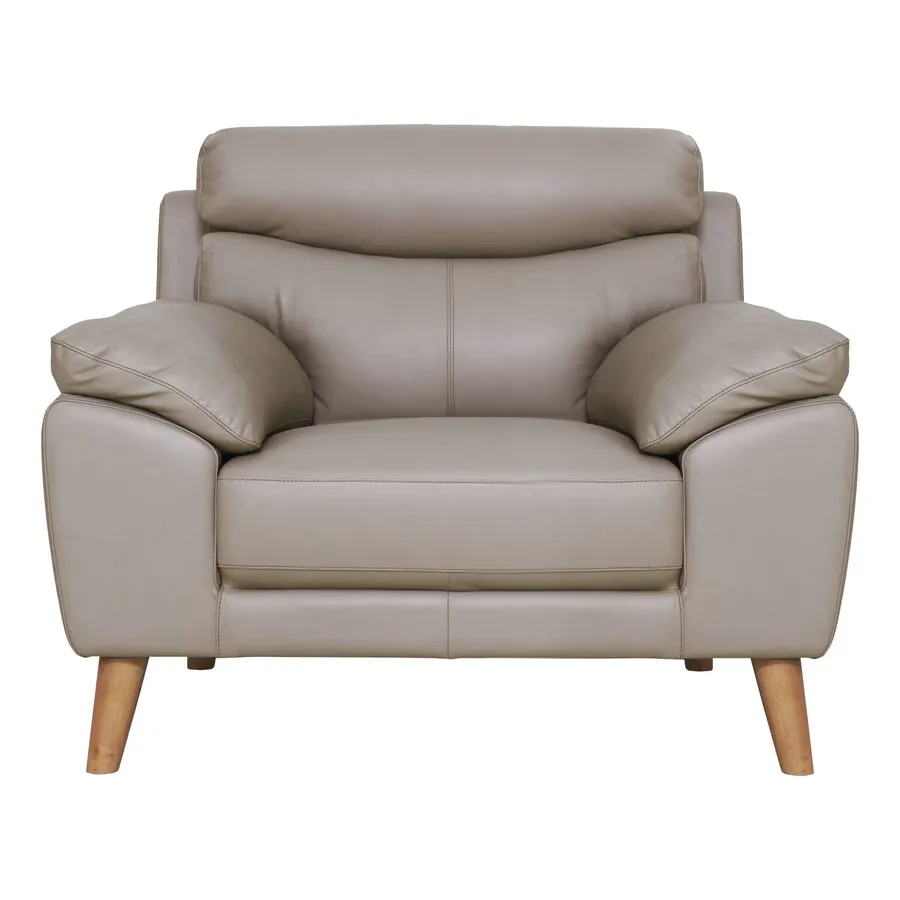 Bronco Armchair in Leather Light Mocha