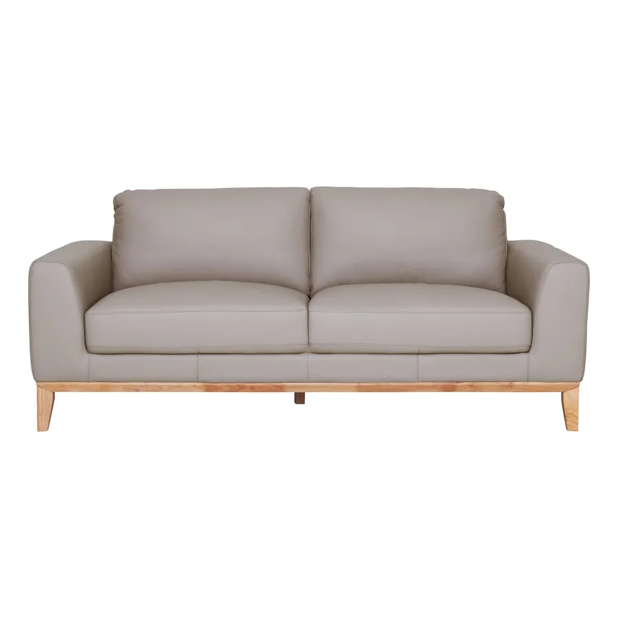 Dante 3 Seater Sofa in Leather Light Mocha