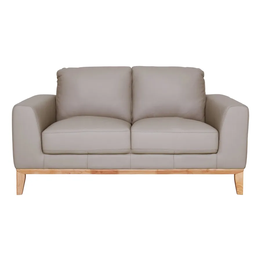 Dante 2 Seater Sofa in Leather Light Mocha