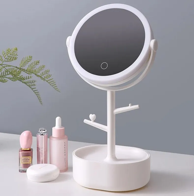 Touchscreen LED Light Cosmetic Makeup Mirror 2 colour available White
