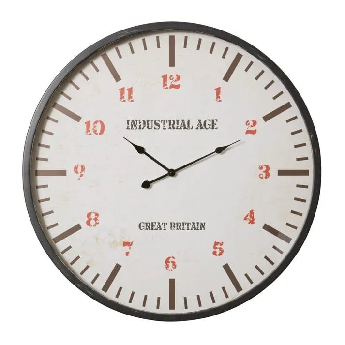 Station Wall Clock Black - 90cm x 6cm