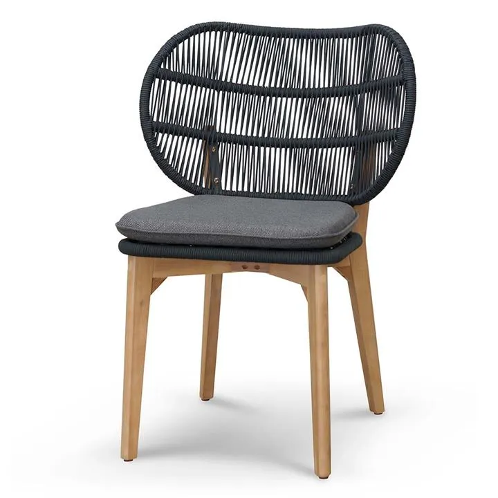 Set of 2 - Jorge Outdoor Dining Chair - Anthracite Grey Cushion by Interior Secrets - AfterPay Available