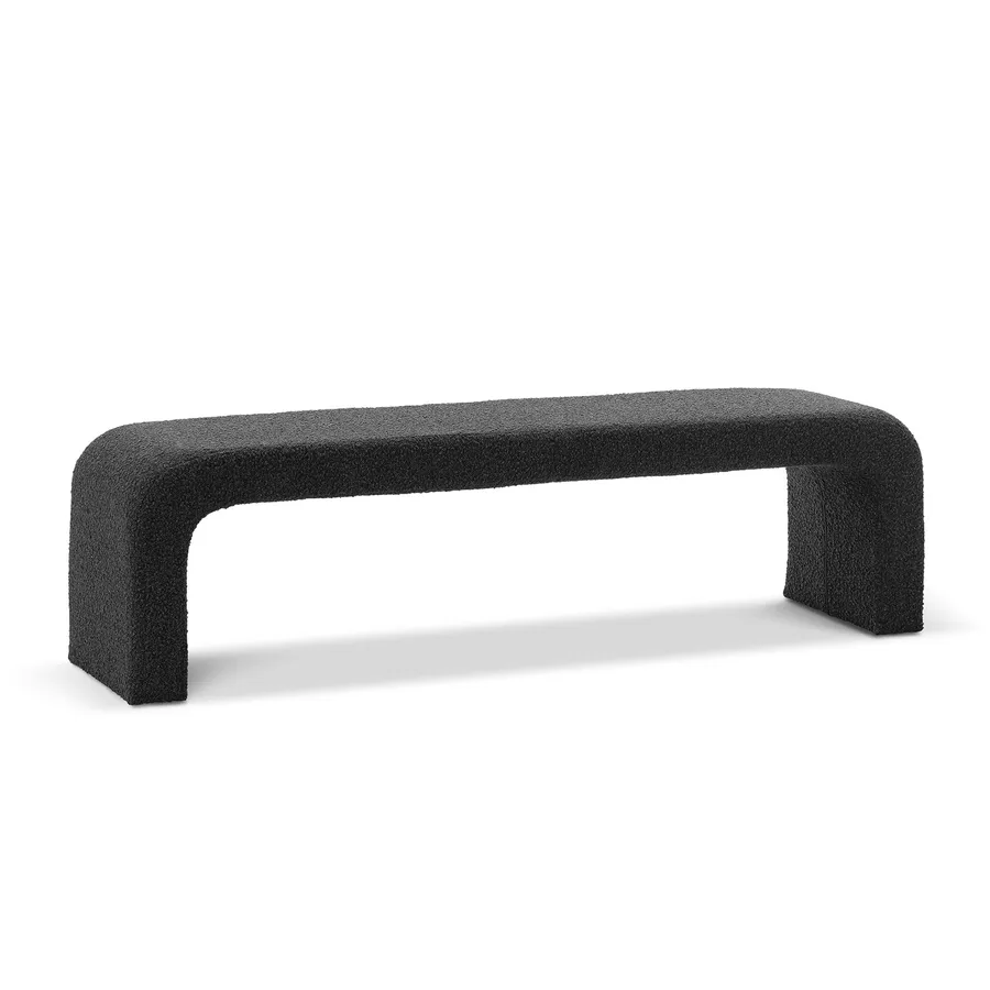Harper Arch 160cm Bench Seat, Charcoal Bouclé