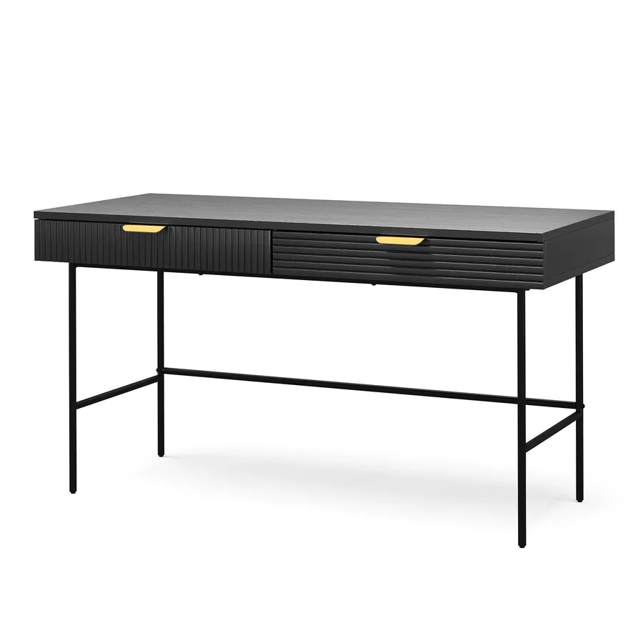 Kina 140cm Ripple Desk, Black Oak