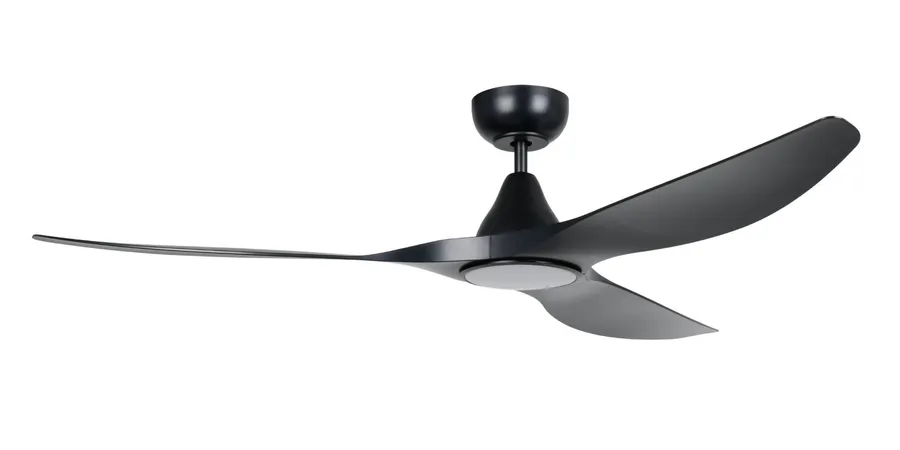 Eglo Surf 60" ABS DC Ceiling Fan with 20W CCT LED Light Black