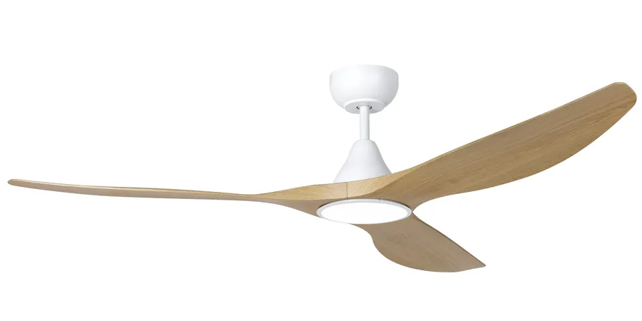 Eglo Surf 60" ABS DC Ceiling Fan with 20W CCT LED Light White & Oak