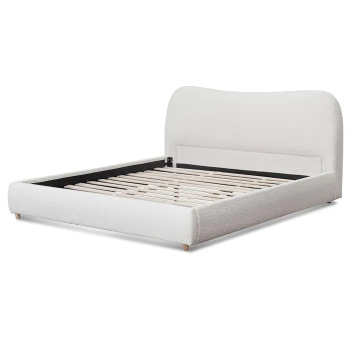 Diaz King Bed Frame - Cream White by Interior Secrets - AfterPay Available