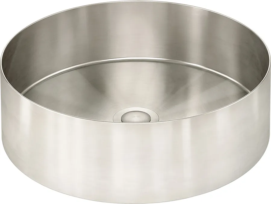 Meir | Lavello Round Steel Basin - Brushed Nickel