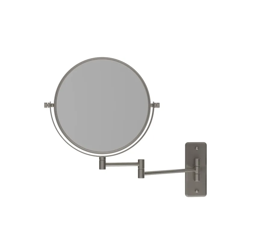 Shaving/Make Up Mirror 5x Magnification Brushed Nickel 20cm