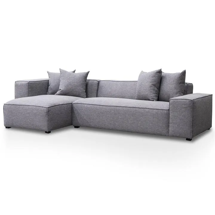 Casey 3 Seater Left Chaise Fabric Sofa - Graphite Grey by Interior Secrets - AfterPay Available