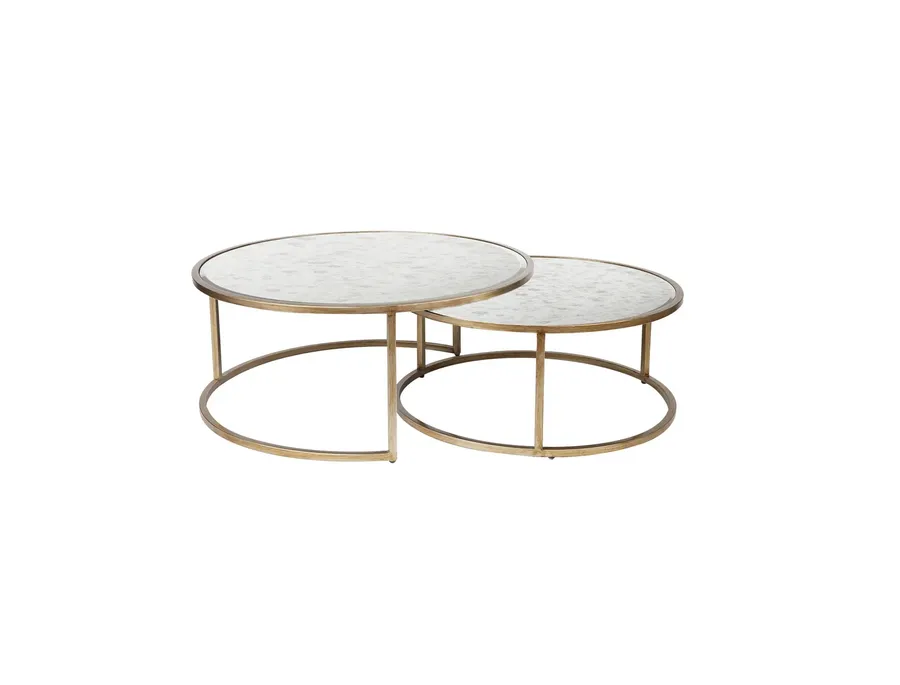 Serenity Nesting Coffee Tables Antique Gold 80cm / 95cm