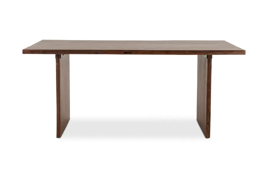 Dakota Block 180cm Dining Table, Solid Acacia Wood, Walnut, by Lounge Lovers