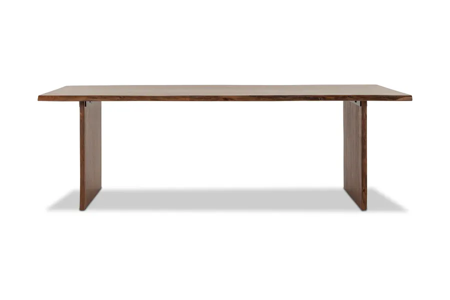Dakota Block 240cm Dining Table, Solid Acacia Wood, Walnut, by Lounge Lovers