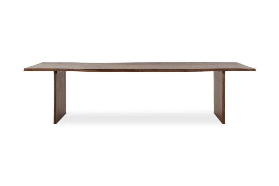 Dakota Block 300cm Dining Table, Solid Acacia Wood, Walnut, by Lounge Lovers