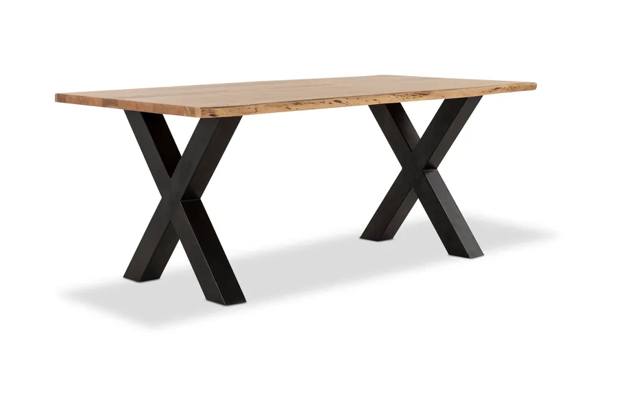 Dakota Cross 180cm Dining Table, Solid Acacia Wood, Natural, by Lounge Lovers
