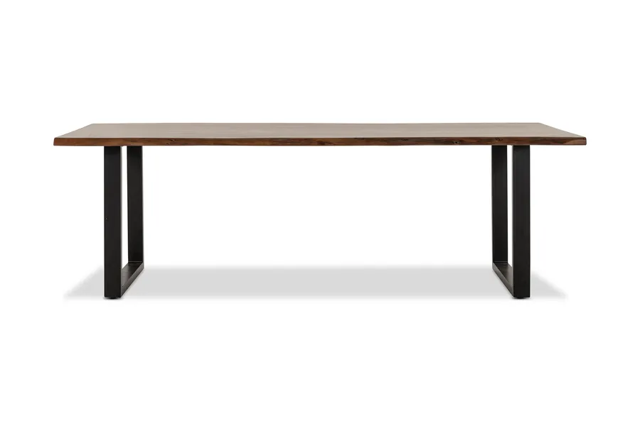 Dakota U 240cm Dining Table, Solid Acacia Wood, Walnut, by Lounge Lovers