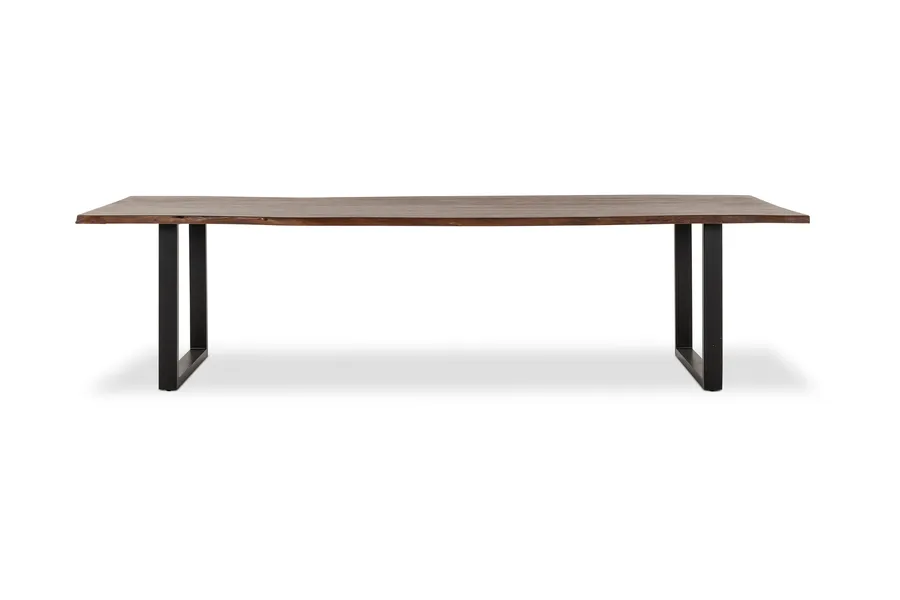 Dakota U 300cm Dining Table, Solid Acacia Wood, Walnut, by Lounge Lovers