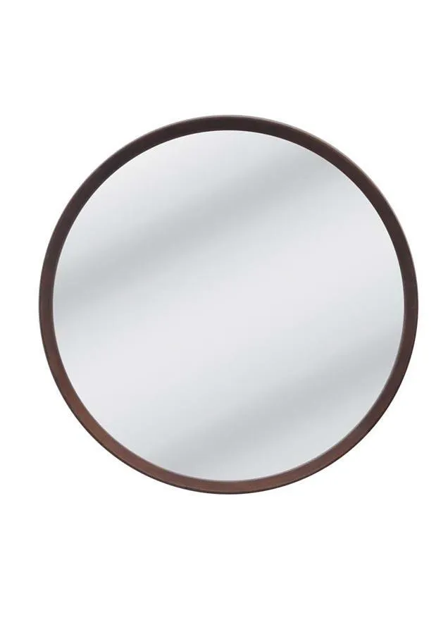 Anderson Walnut 84cm Round Mirror - Natural by Interior Secrets - AfterPay Available