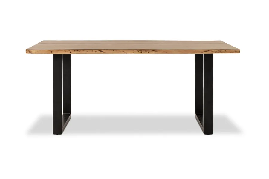 Dakota U 180cm Dining Table, Solid Acacia Wood, Natural, by Lounge Lovers