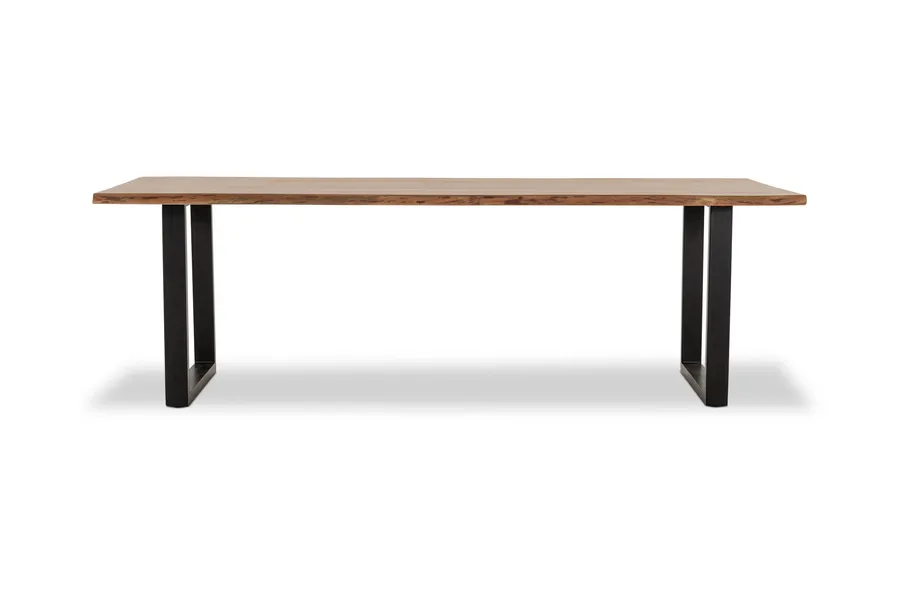 Dakota U 240cm Dining Table, Solid Acacia Wood, Natural, by Lounge Lovers