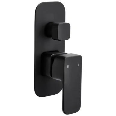 Sigma Bath/Shower Diverter Mixer | Made From Brass In Black By Raymor