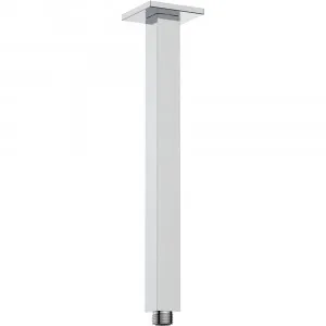 Shower Arm Ceiling Mount Straight Square Rail 300mm | Made From Brass In Chrome Finish By Raymor