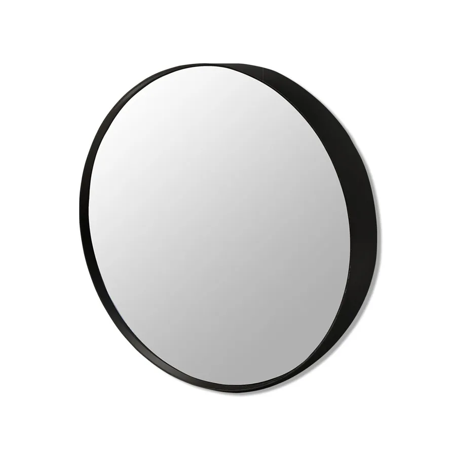 Satin Black Round Mirror - 3 Sizes (50cm / 70cm / 90cm) 500mm Satin Black