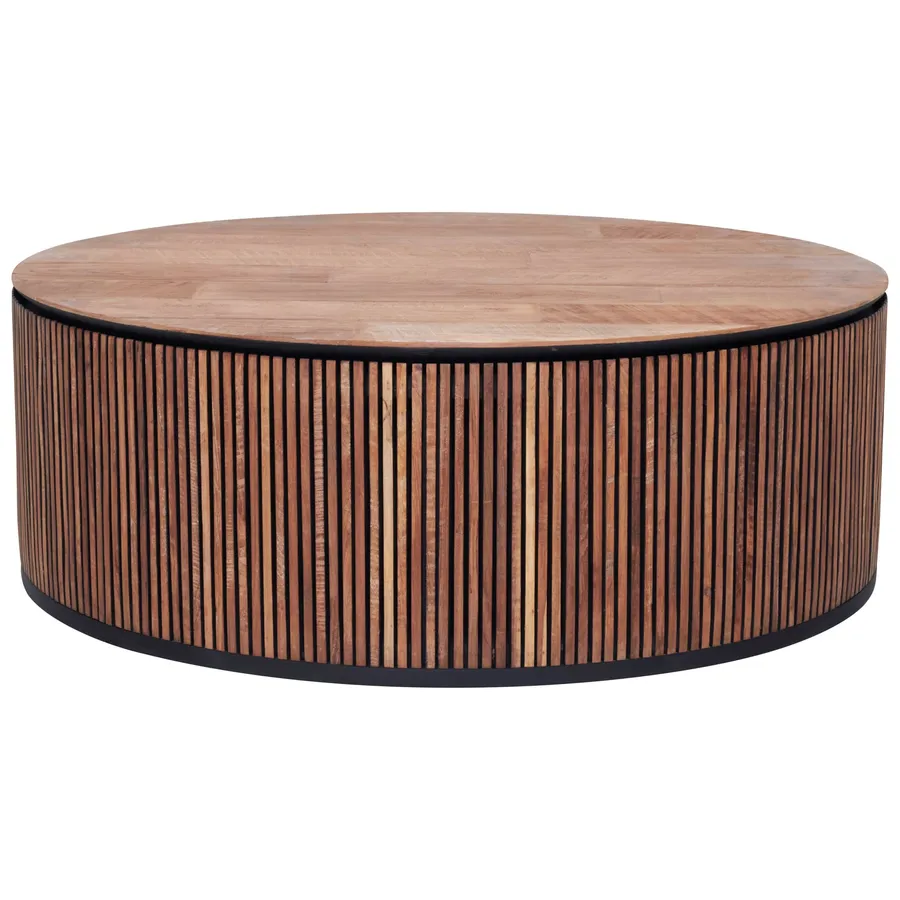 Monaco Round Coffee Table 100cm in Reclaimed Teak