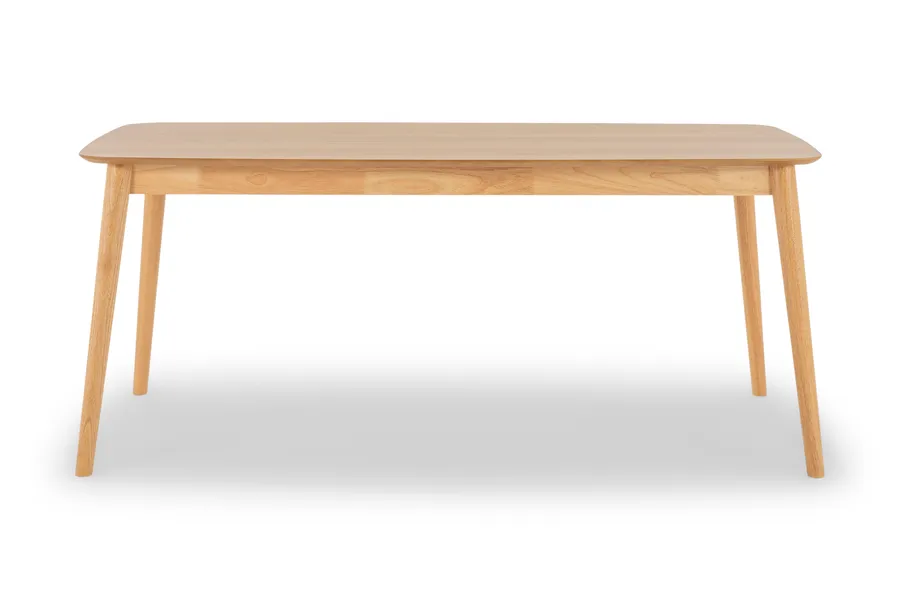 Otis 180cm Dining Table, Real Veneer Table Top, Solid Timber Legs, Natural Oak, by Lounge Lovers
