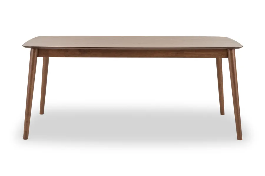 Otis 180cm Dining Table, Real Veneer Table Top, Solid Timber Legs, Walnut, by Lounge Lovers