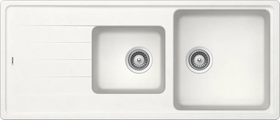 Quartz 1 & 3/4 Bowl Sink - White