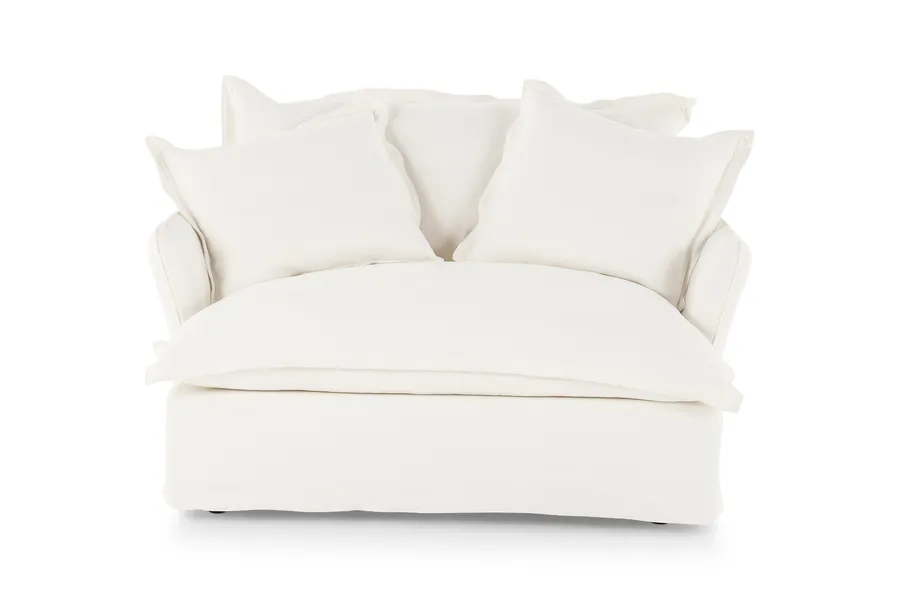 Toorak Coastal Love Seat Sofa, White, by Lounge Lovers