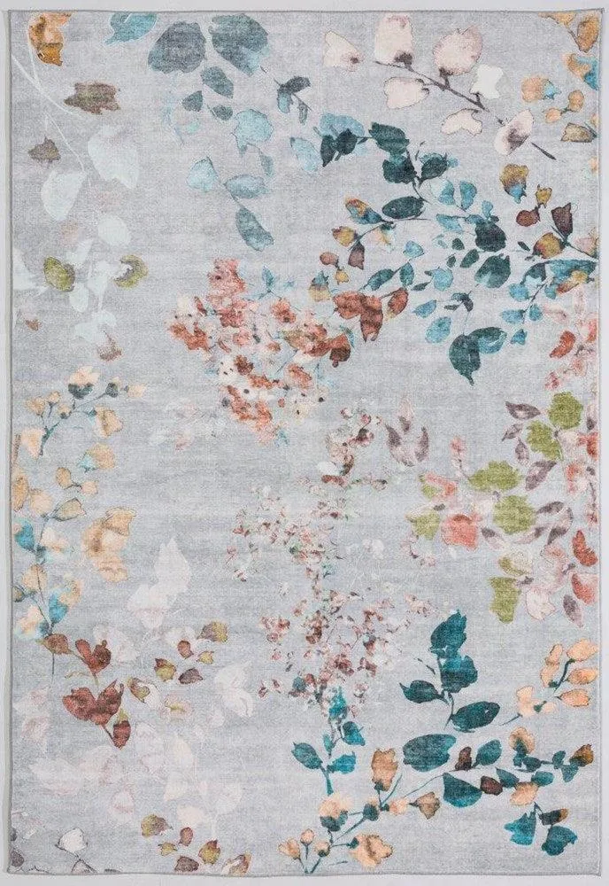 Mella 180cm x 270cm Flower Design Rugs - Kyoto Stone by Interior Secrets - AfterPay Available