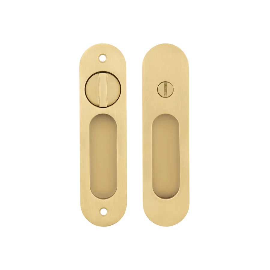 Leroy Sliding Door Privacy Set - Brushed Brass