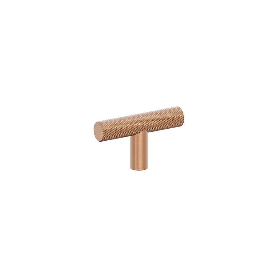 Tezra Textured Cabinetry T Pull • Brushed Copper