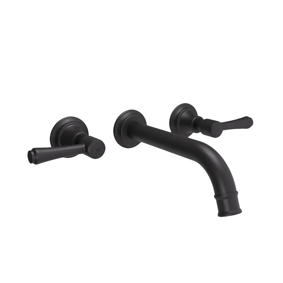 Kingsley Assembly Taps & Spout Set - Matte Black