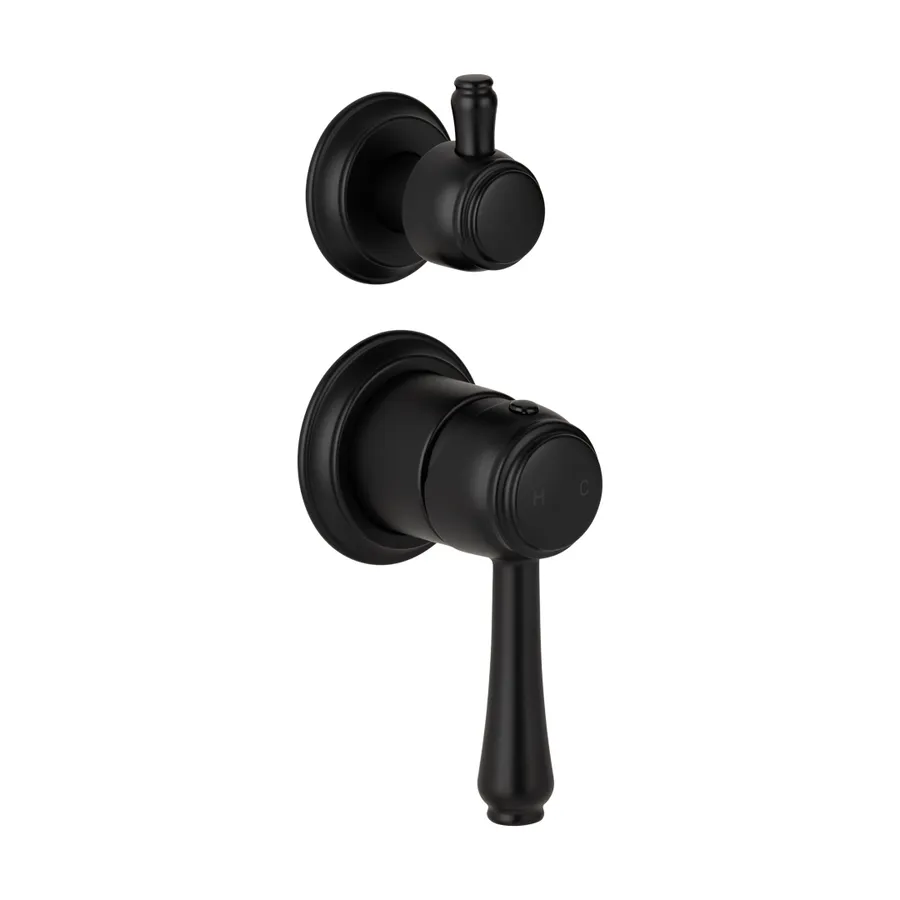 Kingsley Shower Top Diverter  - Matte Black