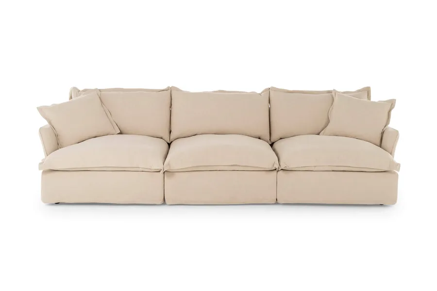 Toorak Coastal 4 Seat Sofa, Beige, by Lounge Lovers