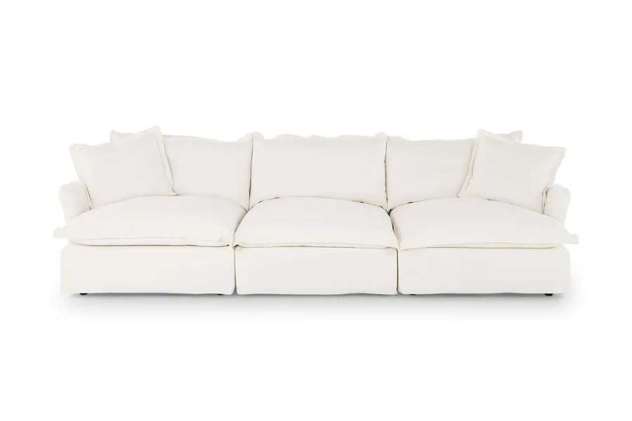 Toorak Coastal 4 Seat Sofa, White, by Lounge Lovers