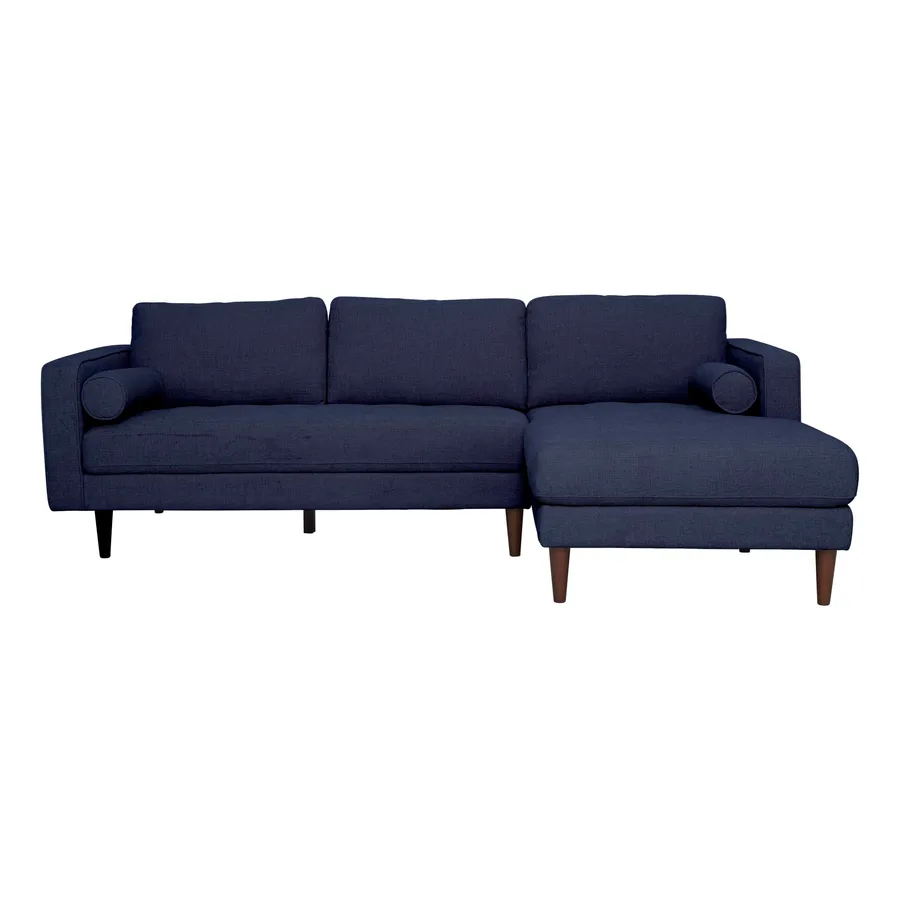 Kobe 3 Seater Sofa + Chaise RHF in Chacha Blue