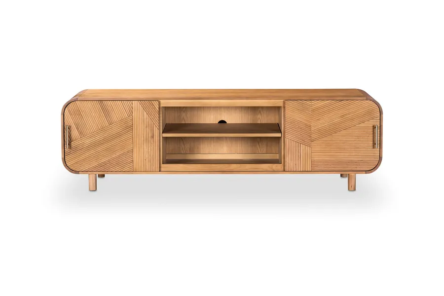 Catalina TV Unit, Oak South Asian Cedar Timber, by Lounge Lovers