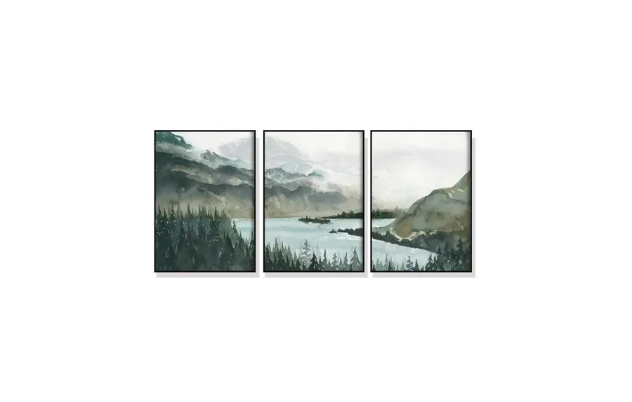 Set of 3 Landscape Mountain Wall Art Canvas 3 sizes available 60cm x 40cm
