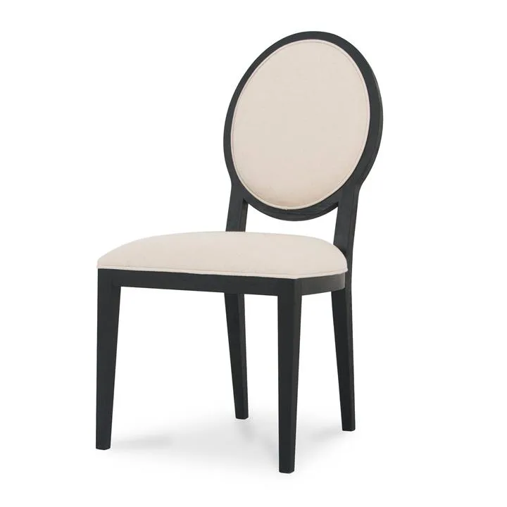 Set of 2 - Lula Light Beige Fabric Dining Chair - Black Frame by Interior Secrets - AfterPay Available