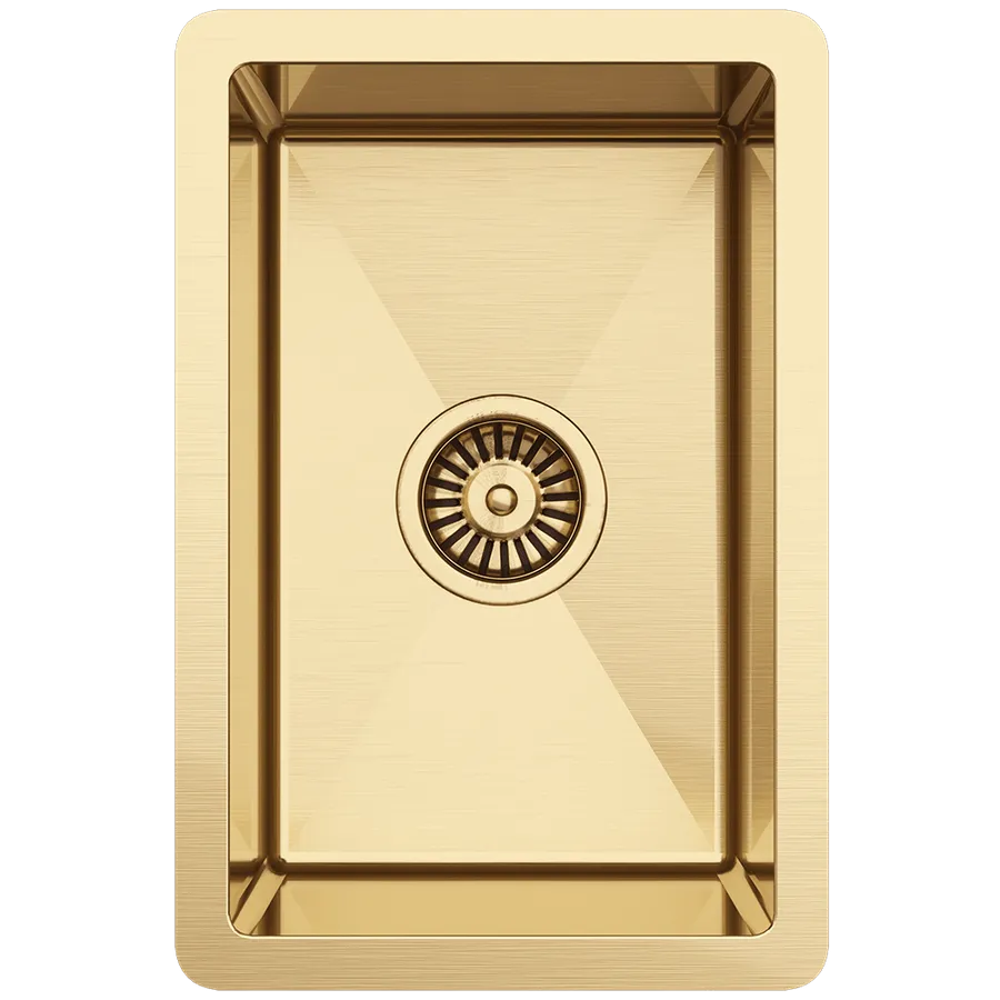 Buildmat Brushed Brass Gold Jeeves 300x450 Single Bowl Butler Sink