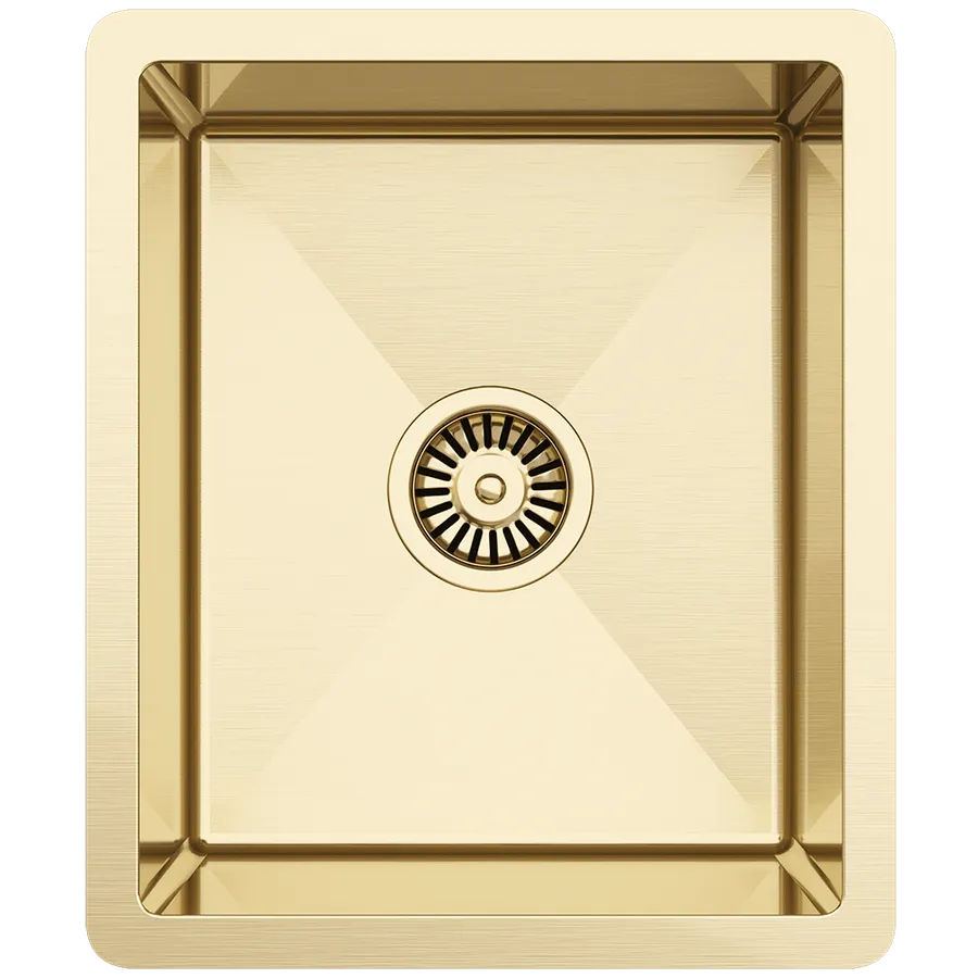 Buildmat Brushed Brass Gold Maya 380x450 Single Bowl Sink