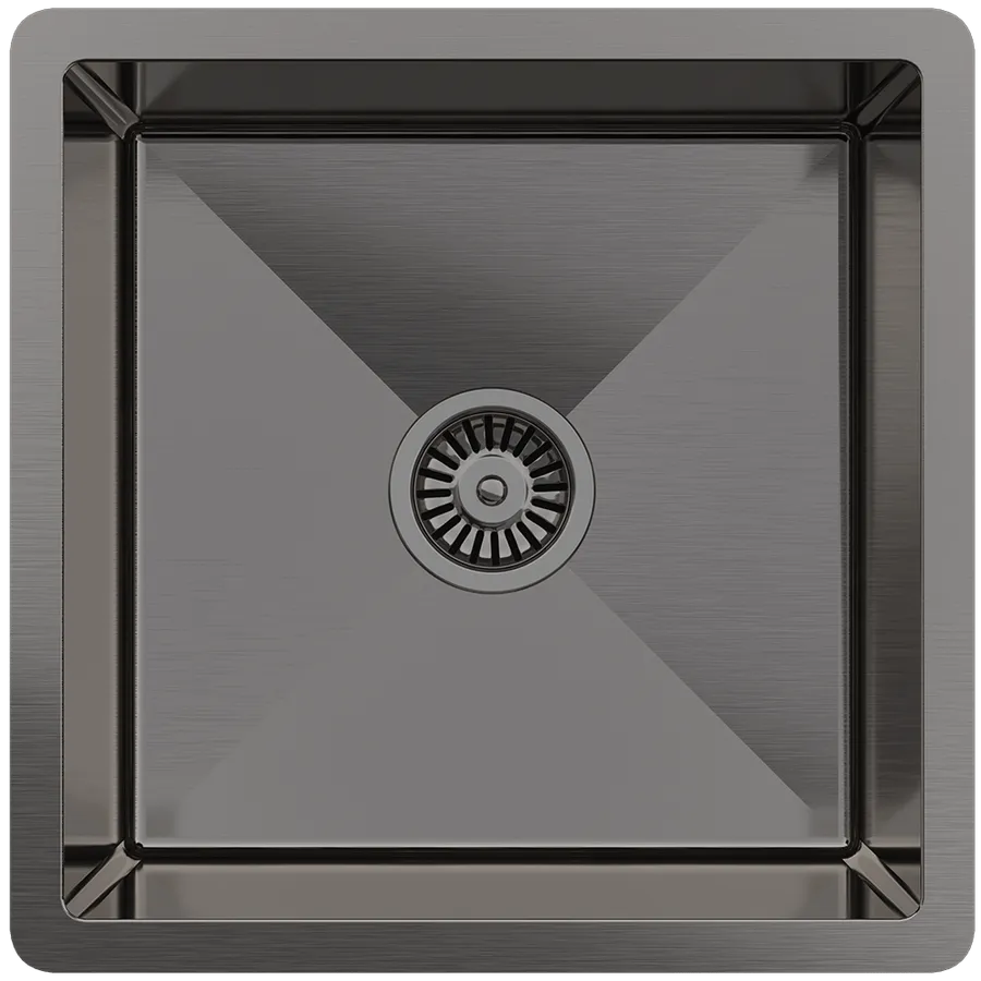 Buildmat Brushed Gunmetal Nala 450x450 Single Bowl Sink