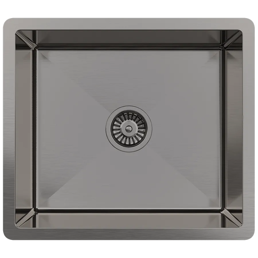Buildmat Brushed  Gunmetal Penny 510x450 Single Bowl Sink
