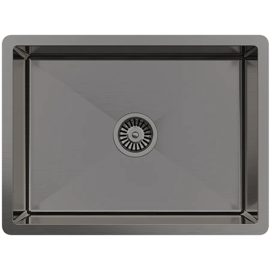 Buildmat Brushed Gunmetal Willow 600x450 Medium Single Bowl Sink