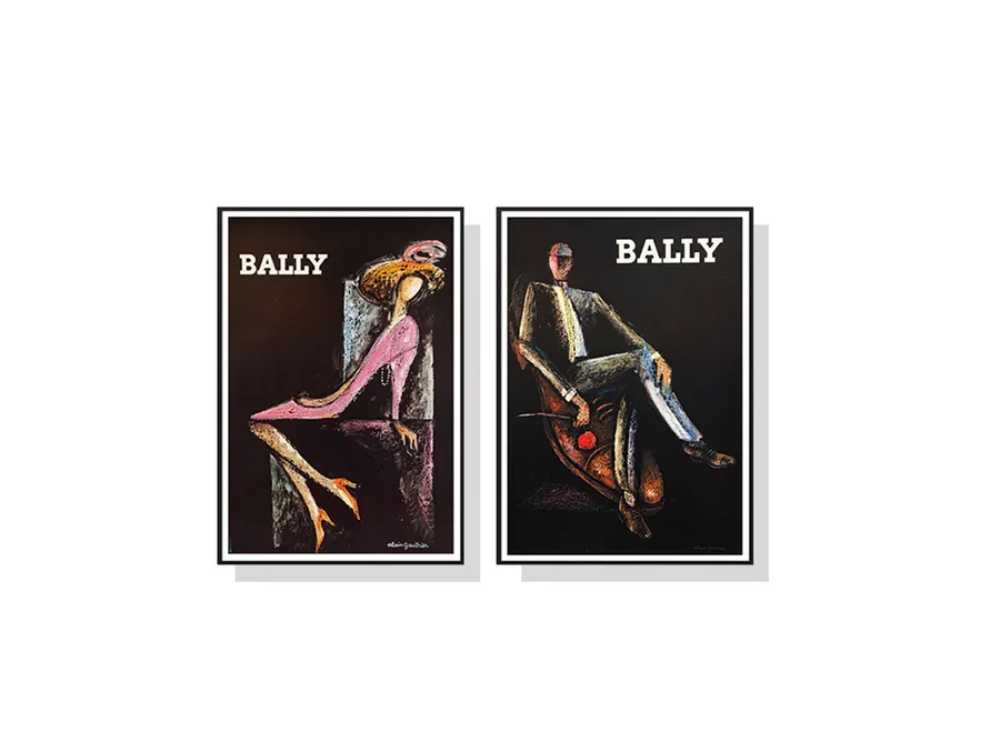 Set of 2 Bally Man &amp; Woman Wall Art Canvas 3 sizes available 60cm x 40cm