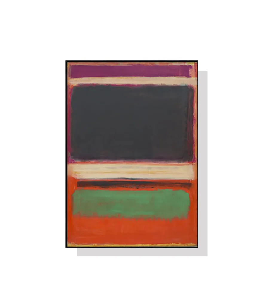 Magenta, Black, Green on Orange Wall Art Canvas By Mark Rothko 3 sizes available 70cm x 50cm